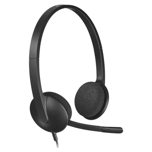 Logitech H340 USB PC Headset with Noise-Cancelling Mic – Digital Stereo Sound & Plug-and-Play USB-A Connectivity