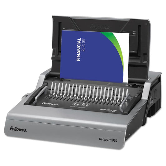 Fellowes Galaxy E 500 Electric Comb Binding Machine | 28 Sheet Electric Punch Capacity | 500 Sheet Binding Capacity | Professional Heavy-Duty Office Binder | FEL5218301