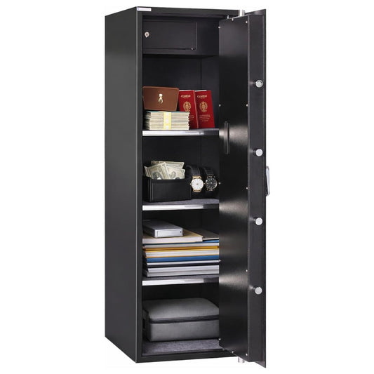 Rubik Large Safe Box 1.3 Meter Tall, Digital Keypad and Key Lock, Security Locker for Money Files folder Documents Jewelry Home Office (130x40x50cm) RB130EG Black