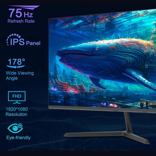 Sansui ES-22X3 22" Full HD IPS Monitor – 75Hz, 14ms, Adaptive Sync, HDMI & VGA (Black)