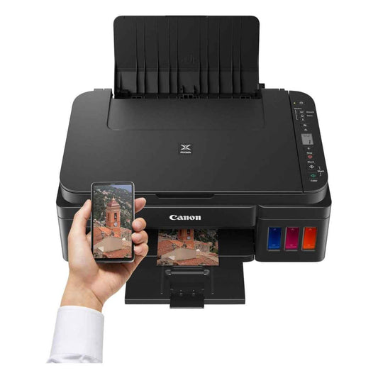 Canon PIXMA G3416 Printer, 1.2" LCD Display, Up to 48001 x 1200 DPI, 100 Sheets Tray Input Max, 53.5dB(A) Acoustic Noise Level, 8.8 IPM Mono Print Speed, Hi-Speed USB, Black | G3416