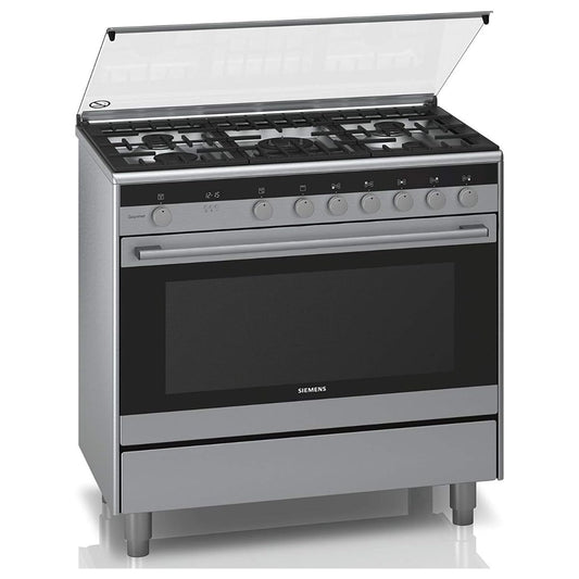 Siemens iQ100 Range Cooker 112L – Silver Drawer type-Broiler & Storage | HG73G8357M