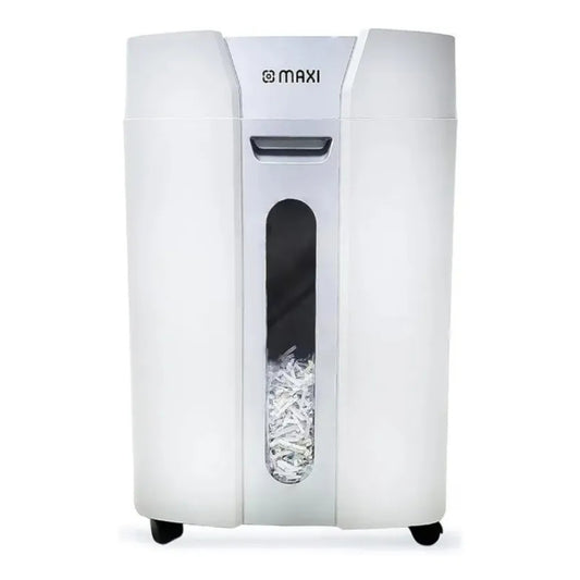 Maxi Cross Cut Shredder MX-DM150C – High Security Cross-Cut, 15-Sheet Capacity, 3.9×38mm Shred Size, 26L Bin, P-4 Security Level, Black/White