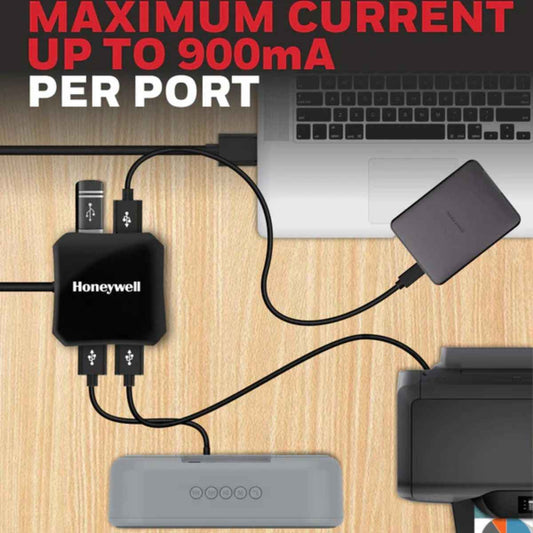Honeywell Momentum Port 4-1 USB 3.0 Hub,Transmission Speed 5GBPS,Universally Compatible with All USB PC,Laptop, Speaker, Mobile, Pen Drive, Hard Drive, Keyboard Printer