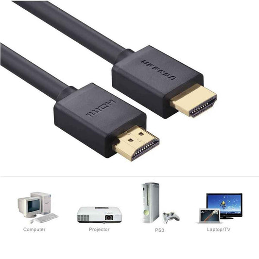 UGREEN HD104 HDMI to HDMI Cable with Ethernet | 4K Resolution Support | 10.2Gbps Data Transfer Rate | Gold-Plated Connectors | Up to 30M Length | Black