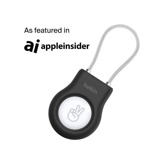Belkin Secure Holder with Wire Cable for Apple AirTag | Scratch-Resistant Protective Case | Durable Locking Cable | Black | MSC009BTBK