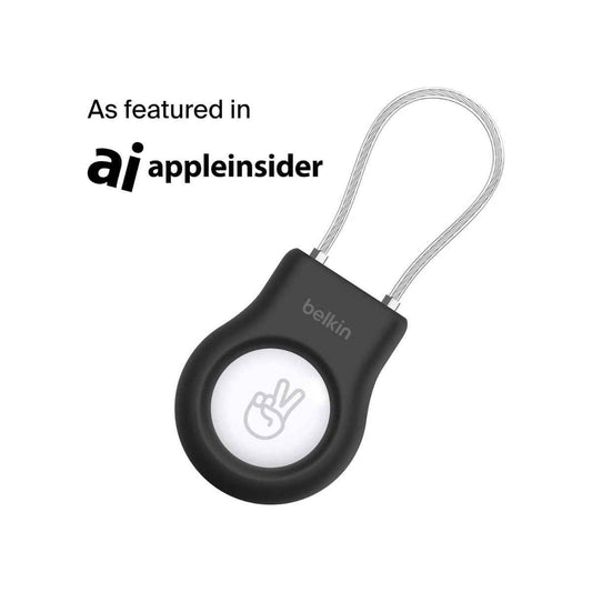 Belkin Secure Holder with Wire Cable for Apple AirTag | Scratch-Resistant Protective Case | Durable Locking Cable | Black | MSC009BTBK