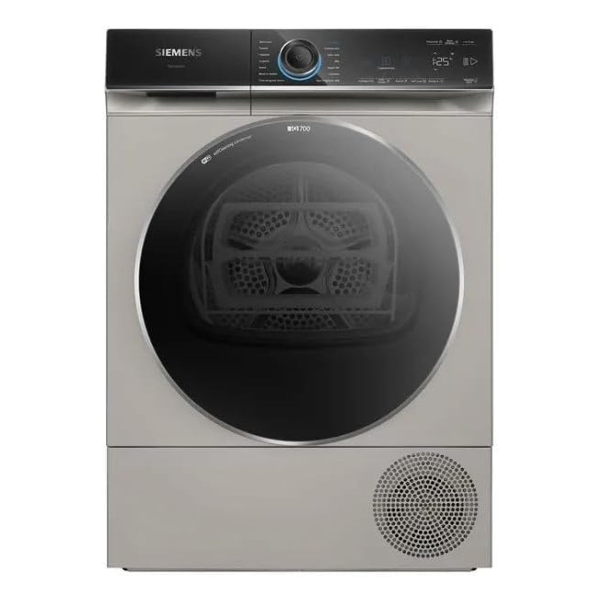 Siemens iQ700 WQ45B2BXGC 9kg Heat Pump Dryer – Home Connect, Silver Inox, Smart Connectivity