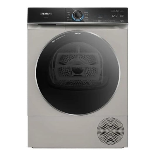 Siemens iQ700 WQ45B2BXGC 9kg Heat Pump Dryer – Home Connect, Silver Inox, Smart Connectivity