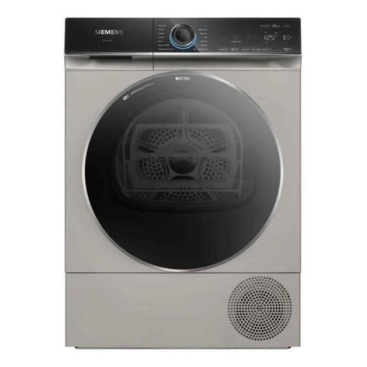 Siemens iQ700 WQ45B2BXGC 9kg Heat Pump Dryer – Home Connect, Silver Inox, Smart Connectivity