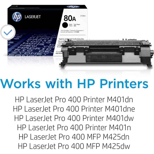 HP 80A Black Original LaserJet Toner Cartridge – CF280A, Genuine HP Toner, Approx. 2,700 Pages, Professional Black Printing, Black