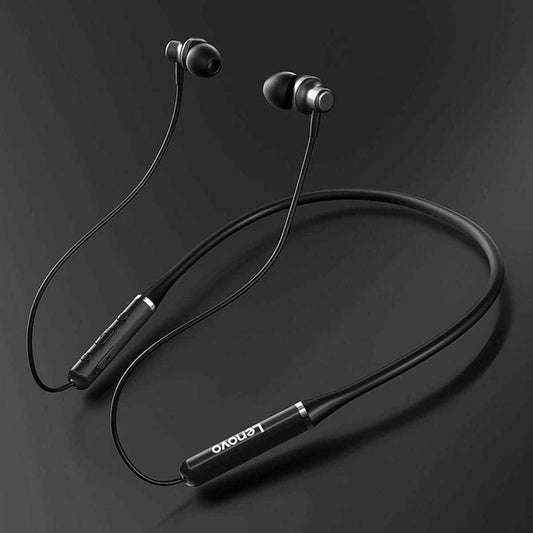 Lenovo HE05 Wireless Neckband Earphone, Bluetooth V5.0, 8 Hours Playtime, 10mm Driver Diameter, 20-20kHz Frequency, 98dB Sensitivity, Black | V8250B