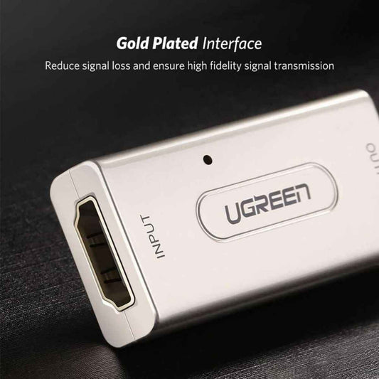 UGREEN 40265 HDMI Extender Signal Booster | Active HDMI Repeater | Female to Female | Up to 150ft | 1080P | White