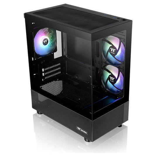 Thermaltake View 170 TG ARGB M-ATX Computer Case, 3x 120mm ARGB Lite Pre-Installed Fans, Up to 280mm Radiator & 7x Fan Support, USB 3.0 x2, HD Audio x1 Interfaces, Black | CA-1Z4-00M1WN-00