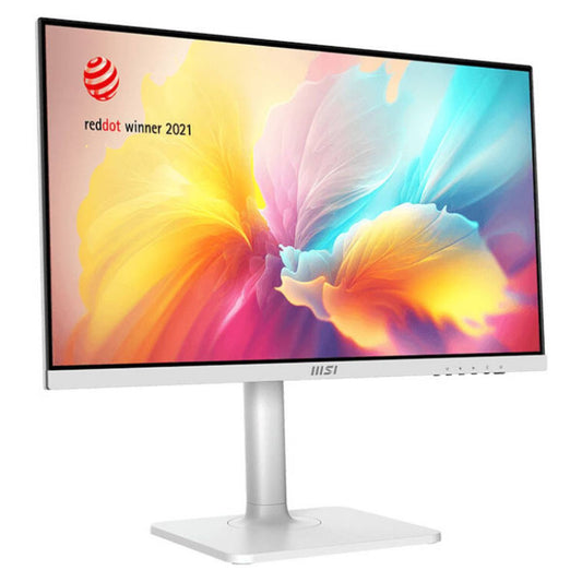 MSI Modern MD2412PW Business Productivity Monitor, 24" FHD IPS Display, 100Hz Refresh Rate, 1ms (MPRT) Response Time, Adaptive-Sync Support, Built-In Speaker, Matte White | Modern-MD2412PW