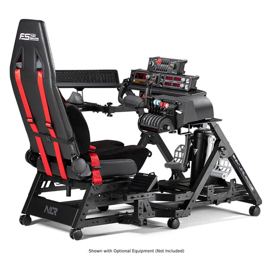 Next Level Racing Flight Seat Pro, 4ft-6ft 9" Supported Height, 150kg Supported Max Weight, Casters & Stationary Feet, Dense Foam Seat w/ Lumbar Cushion, Adjustable Mounting Plates, Black | NLR-S033