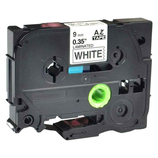 Brother TZe-221 Laminated Tape for P-Touch Labelers, 8m x 9mm, Black on White