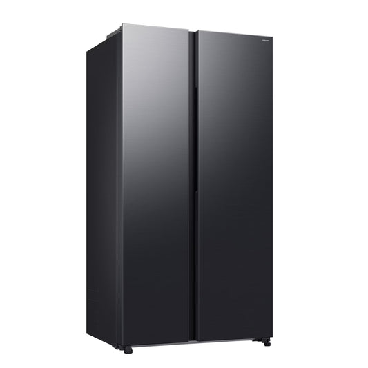 Samsung RS90F Basic 655 Liters Bespoke AI Side-by-Side Refrigerator RS70F65Q1FAE Black Doi Color with AI Energy Mode, Water Dispenser, Inox, Digital Inverter,