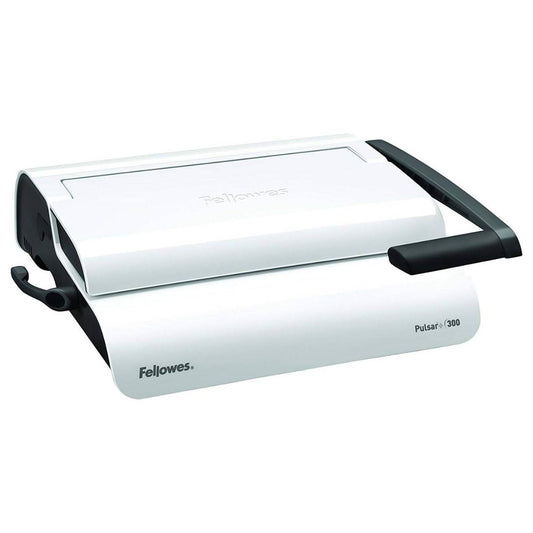 Fellowes Pulsar+ 300 Comb Binding Machine | 15 Sheet Punch Capacity | 300 Sheet Binding Capacity | 38mm Comb Size | White