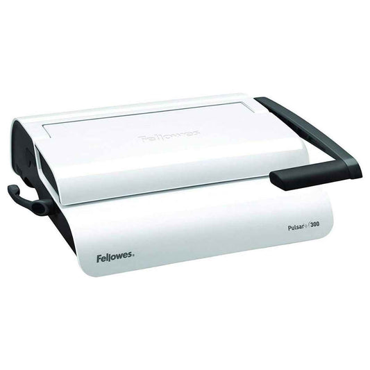 Fellowes Pulsar+ 300 Comb Binding Machine | 15 Sheet Punch Capacity | 300 Sheet Binding Capacity | 38mm Comb Size | White