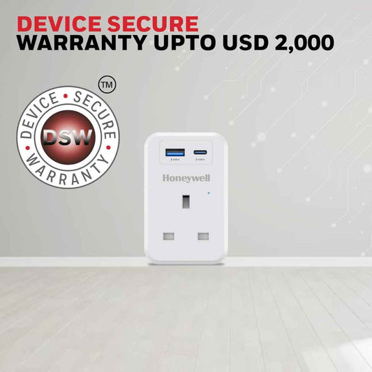 Honeywell 3 Out Surge Cube, Spike Guard, 1 Outlet, PD20W & USB A Port, 255 Joules