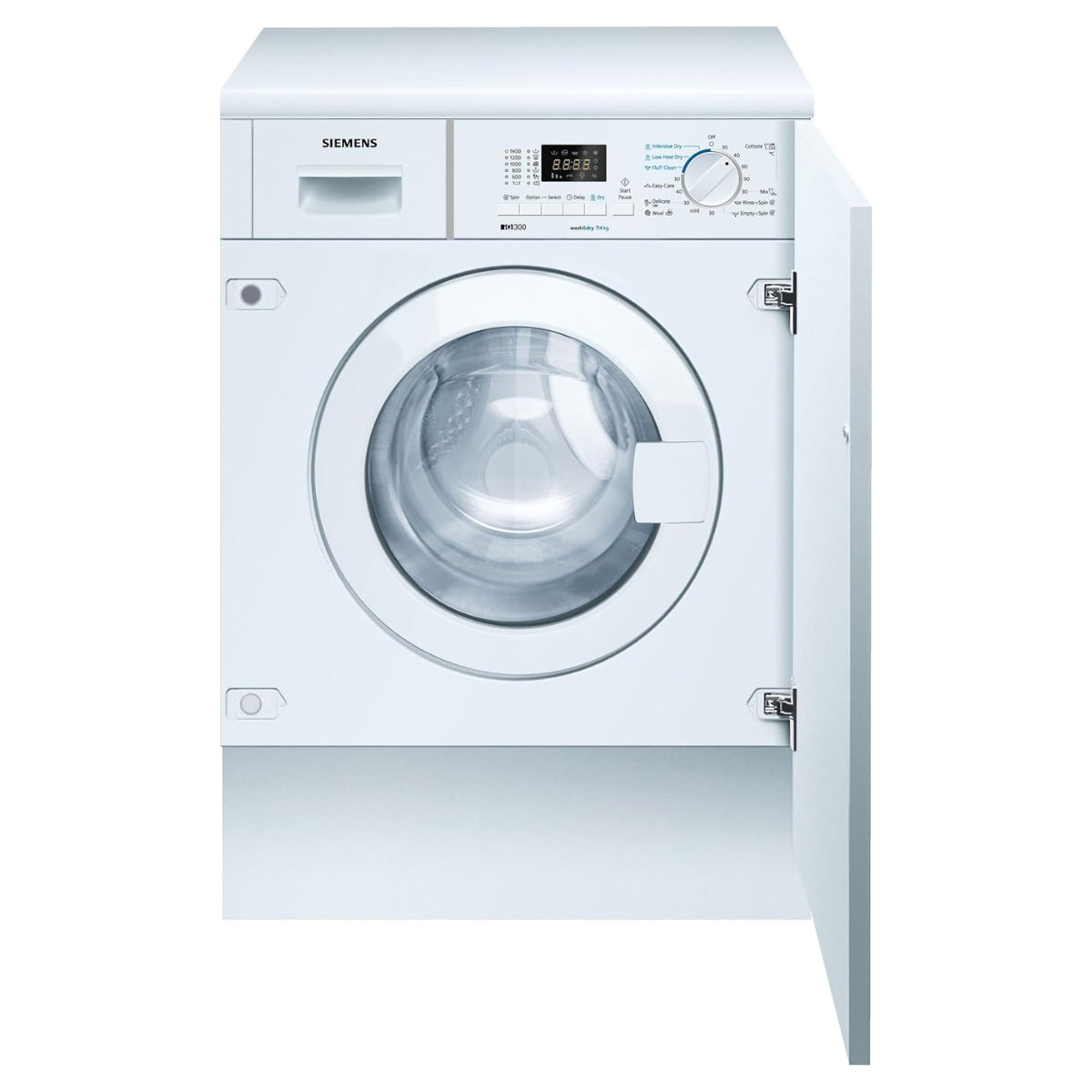 Siemens iQ300 WK14D321GC 7 kg Wash / 4 kg Dry Built-in Washer Dryer – 1400 rpm, White Finish, Water Perfect Load Detection