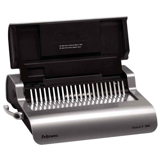 Fellowes Quasar-E Electric Comb Binding Machine | Electric Punching | 25 Sheet Punch Capacity | 500 Sheet Binding Capacity | Professional Office Binder