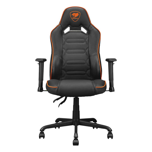 Cougar Fusion S Ergonomic Gaming Chair, PVC Faux Leather, Metal 5-Star Base, , Built-in 3D Curved Lumbar Support, Adjustable Armrest, Class 4 Gas Lift Cylinder, 120 kg