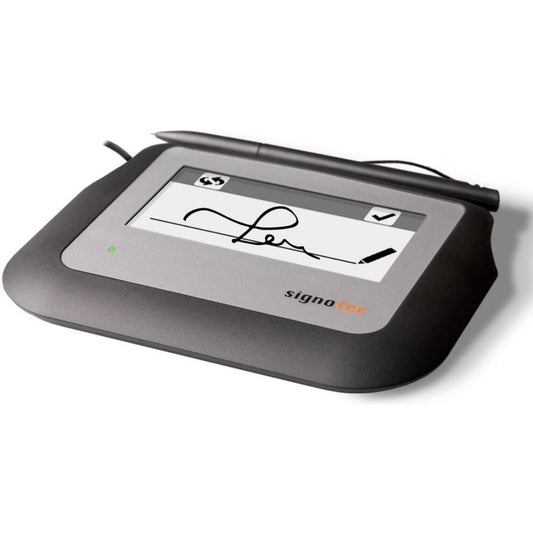 Signotec Sigma Signature Pad, 4" Mono-LCD LED Display, Monochrome Colors, Resistive-Touch-Panel Type, 500 Hz Sample Rate, 4D Samples (x, y, z, t), Black | ST-BE105-2-U100