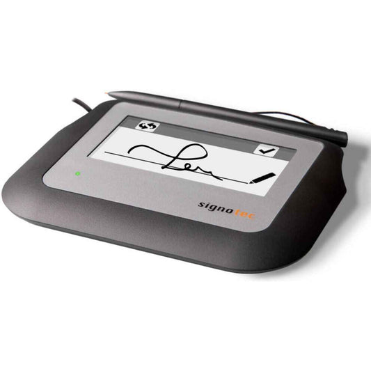 Signotec Sigma Signature Pad, 4" Mono-LCD LED Display, Monochrome Colors, Resistive-Touch-Panel Type, 500 Hz Sample Rate, 4D Samples (x, y, z, t), Black | ST-BE105-2-U100
