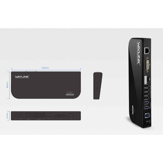 Wavlink WL-UG39DK1 Dual 2K USB 3.0 Docking Station with HDMI, DVI, Gigabit Ethernet & 6 USB Ports – Universal Dock UAE