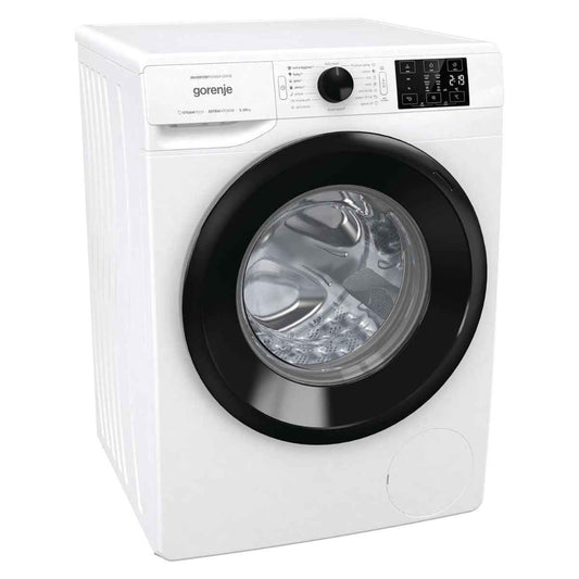 Gorenje WNEI14BS Front Load Washing Machine, 10kg Capacity, 16 Wash Programs, Inverter PowerDrive Motor, SteamTech, 1400 RPM, White