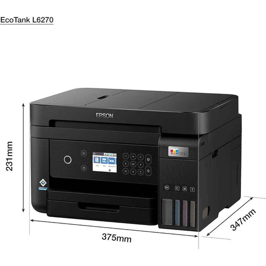 Epson EcoTank L6270 A4 Wi-Fi Duplex All-in-One Ink Tank Printer | Print, Scan & Copy | ADF | Borderless Printing | Ink Filled Machine | With Box | C11CJ61407