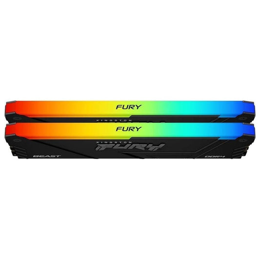 Kingston FURY Beast RGB 32GB DDR4 Desktop RAM Kit | 2×16GB | 3600MT/s | CL18 | RGB Lighting | Intel XMP 2.0 | AMD Ryzen Ready | Black | KF436C18BB2AK2/32 | Open Box