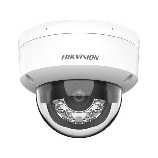 Hikvision 2MP Smart Hybrid Light Fixed Dome Network Camera | 2.8mm Lens | H.265+ Compression | Built-in Microphone | Up to 30m IR Range | IP67 Rated | White | DS-2CD1123G2-LIU
