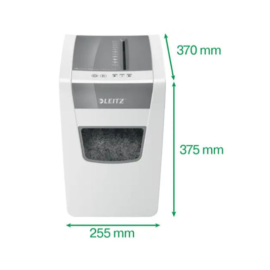 Leitz IQ Slim Home Office Paper Shredder P4 – Cross Cut, 10 Sheets, 23L Bin, Quiet Operation