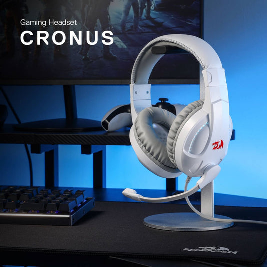 Redragon H211W Cronus Gaming Headphones, 40mm Sound Unit, Surround Sound, Flexible Mic, Noise-Cancelling Mircophone, Dynamic RGB Backlight, Wired Connectivity