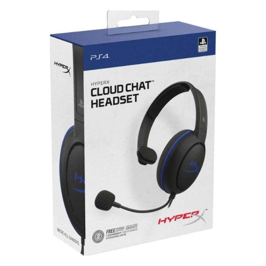 HyperX Cloud Chat Headset | PS4 Licensed Chat Headset | Reversible Design | Lightweight Comfort | HX-HSCCHS-BK/EM