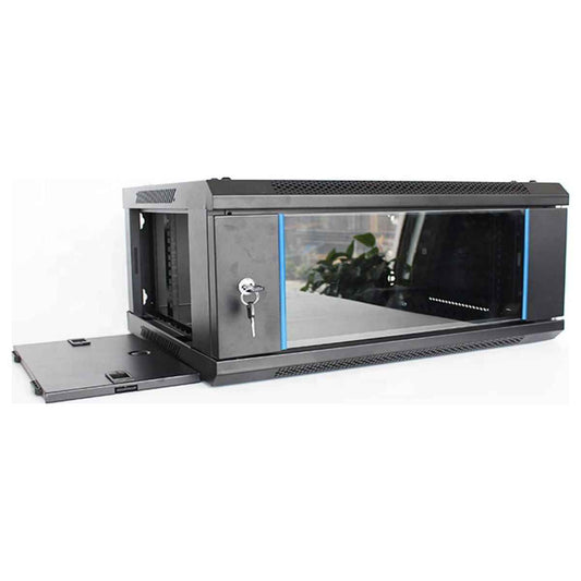 Bolein 4U Wall Mount Network Cabinet, 600 x 450mm, 19-Inch Rack, Removable Side Panels, Single Section Design, Black | BLWM-6404