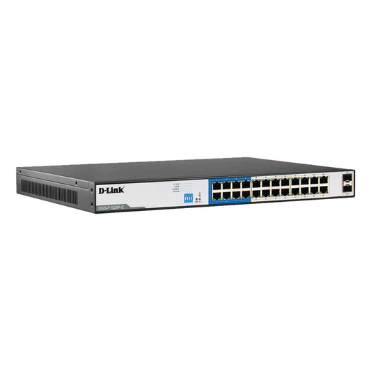 D-Link 24-Port Gigabit PoE Switch with 2 SFP Uplink Ports, Extended 250m PoE Transmission, Open Box New | DGS-F1026P-E