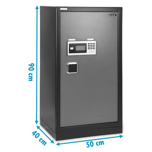 Rubik Large Executive Digital Safe Box RB83XTD – Dual Security Lock, Extra Large Capacity, Heavy-Duty Steel, 90×50×40cm, Black/Grey