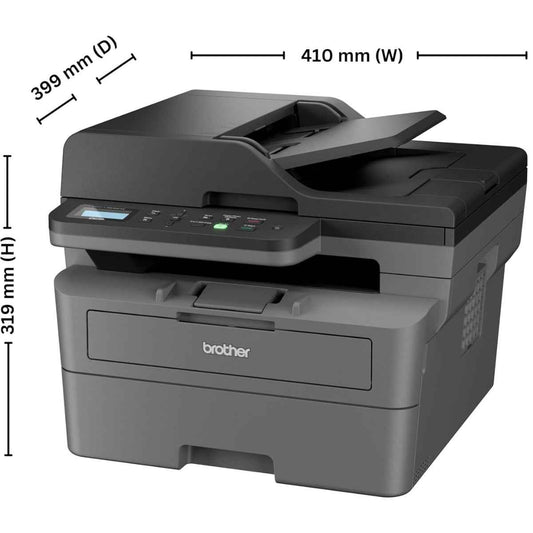 Brother DCP-L2640DW Compact Mono Laser Multi-Function Printer, Print, Scan, Copy, Up to 34/36 ppm (A4/LTR) Print Speed, 1200 x 1200 dpi Resolution, 2 Lines LCD Display, Black | DCP-L2640DW