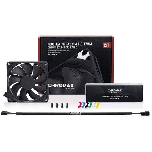Noctua NF-A9x14 HS-PWM chromax.black.swap Slim 92mm Cooling Fan, 14mm Low Profile, High-Speed PWM, 4-Pin Connector, Premium Quiet Performance, Black