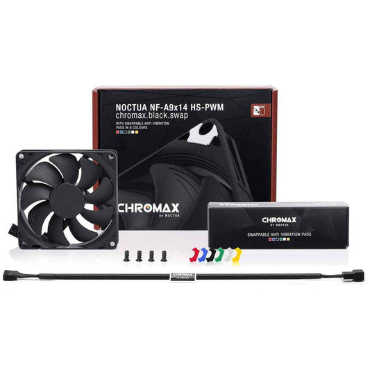 Noctua NF-A9x14 HS-PWM chromax.black.swap Slim 92mm Cooling Fan, 14mm Low Profile, High-Speed PWM, 4-Pin Connector, Premium Quiet Performance, Black