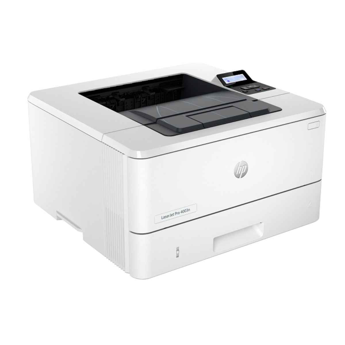 HP LaserJet Pro 4003n A4 Monochrome Laser Printer – Up to 42 ppm, 1200 × 1200 dpi, 900-Sheet Capacity, USB & Ethernet, LCD Display, White | 2Z611A