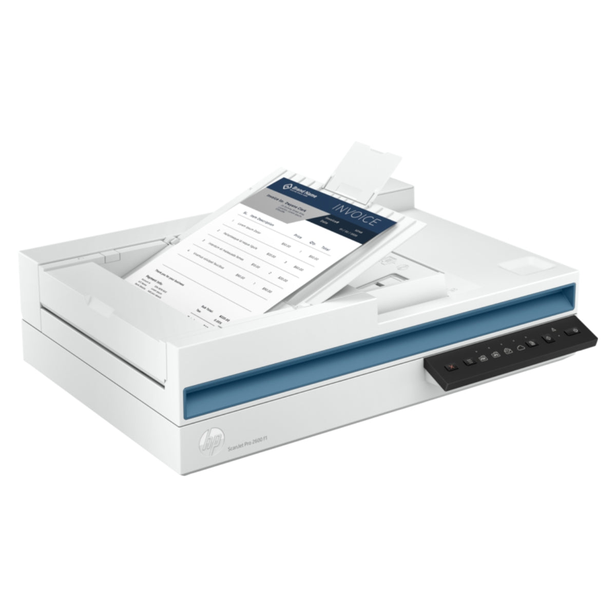 HP ScanJet Pro 2600 f1 Scanner, Fast 2-Sided Scanning & Auto Document Feeder, 1200x1200 dpi Resolution, Up to 25 ppm Scan Speed, 60 Sheets Automatic Document Feeder Capacity, USB 2.0, White | 20G05A