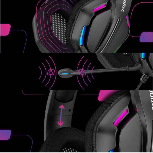 AXGON AX2GHE1 Ergo LED Gaming Headset – Noise-Canceling Mic, Immersive Sound, RGB Lighting