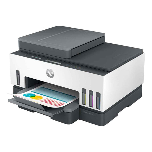 HP Smart Tank 750 All-in-One Printer Wireless, Print, Scan, Copy, Auto Duplex Printing, Auto Document Feeder, Print up to 18000 black or 8000 color pages, White/Grey