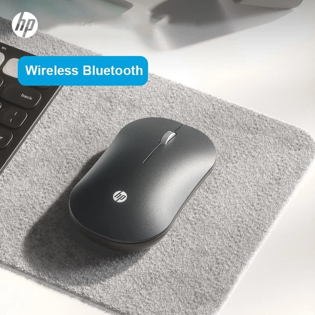 HP DM10 Wireless Bluetooth Mouse, 1600 DPI Resolution, Metal Roller, 2.4Ghz Wireless Dongle, Adonized Aluminum Alloy Shell, Black