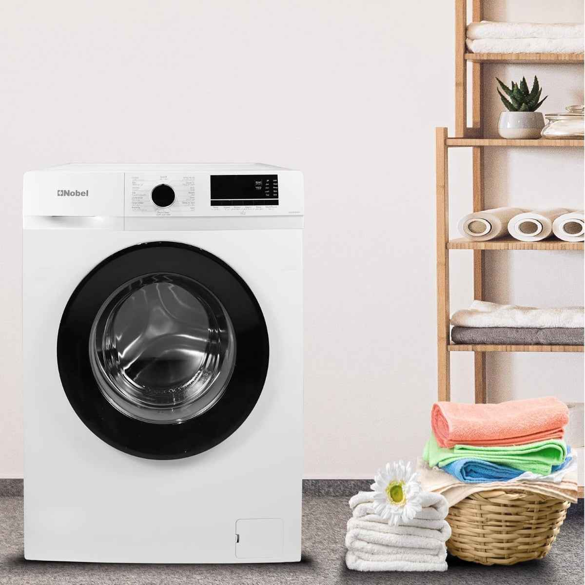Nobel NWM760RH 6kg Front Load Washer White Color, 1000RPM, 15 Programs
